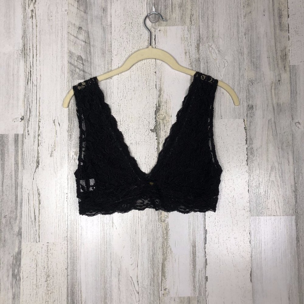 Audrey 3+1 Womens Black Stretchy Lace Bralette S